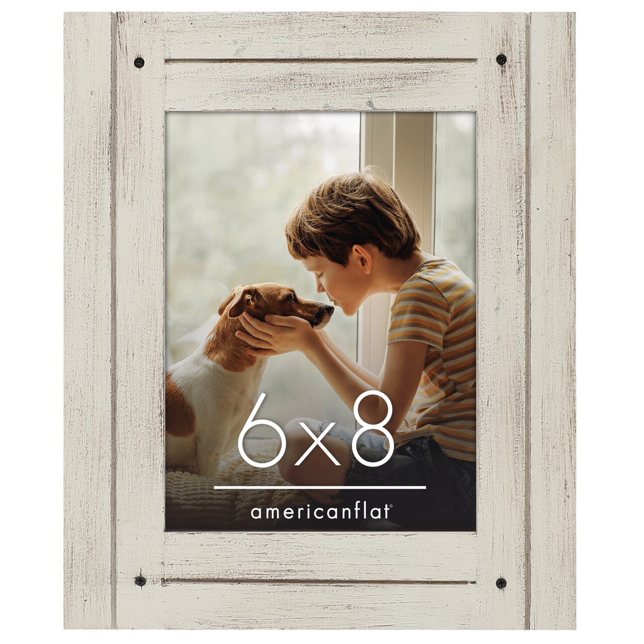 Americanflat Rustic Picture Frame - Modern Photo Frame for Unique Farmhouse Look - Polished Glass Cover - Hanging Hardware with Horizontal and Vertical Display - Includes Easel